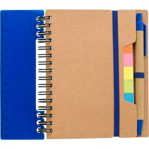  Memo holder, notebook, sticky notes, ball pen Plava