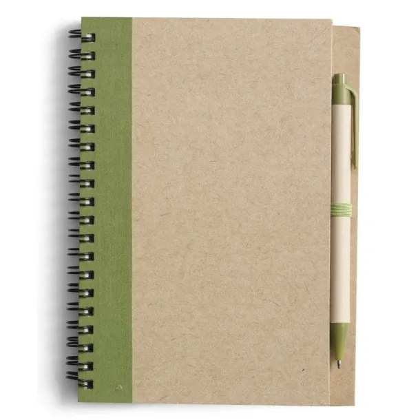  Notebook approx. A5 with ball pen light green