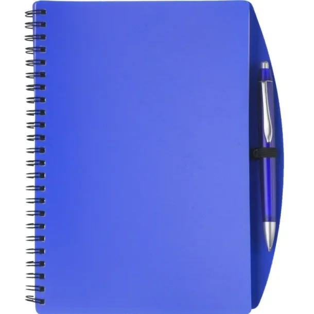  Notebook approx. A5 with ball pen navy blue