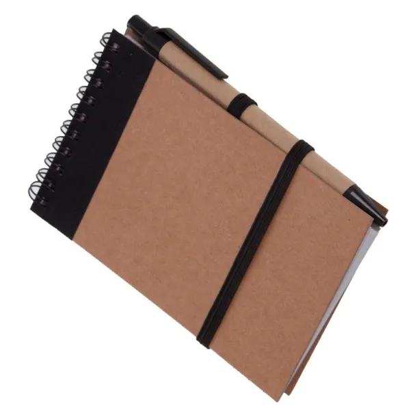  Notebook approx. A6 with ball pen Crna