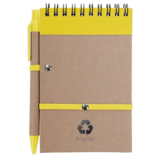  Notebook approx. A6 with ball pen yellow