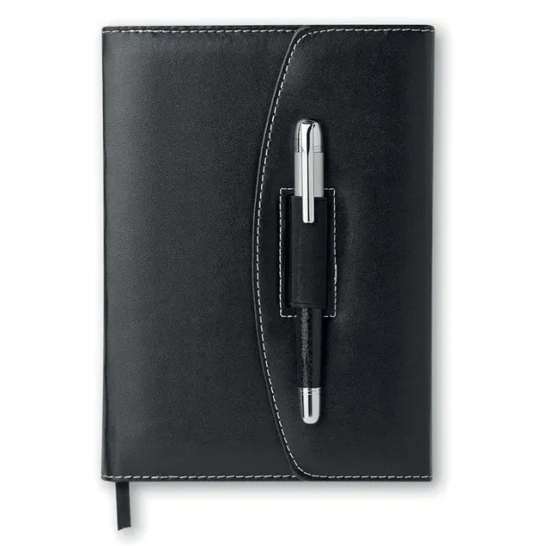 NOVA Notebook with ball pen Black