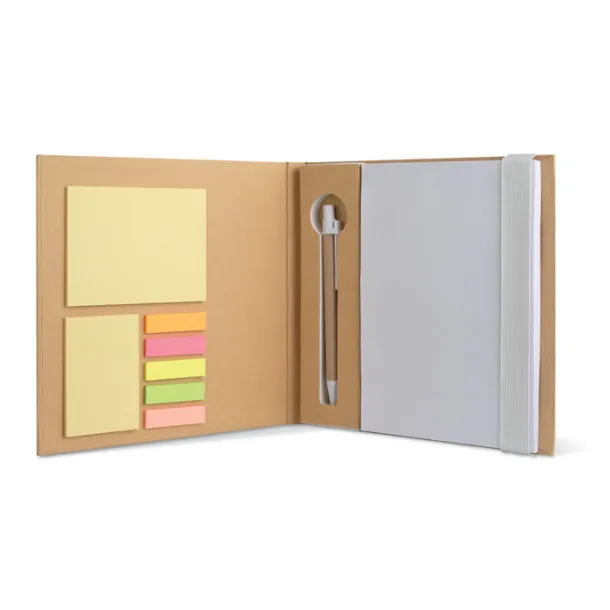 QUINCY Notebook w/ stickynotes & pen White