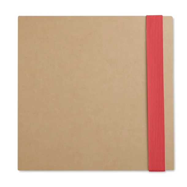 QUINCY Notebook w/ stickynotes & pen Red