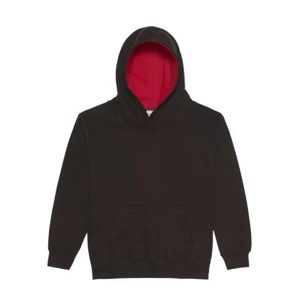  Dječji hoodie, 280 g/m2 - Just Hoods Crna Crvena