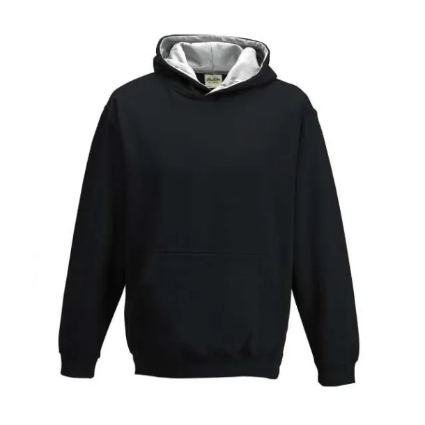  Dječji hoodie - Just Hoods Jet Black Heather Grey