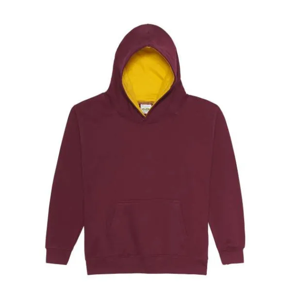  Dječji hoodie - Just Hoods burgundac Zlatna