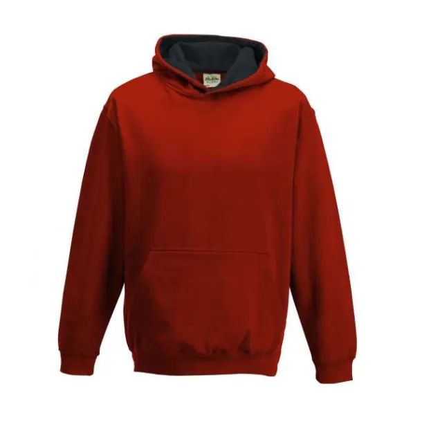  Dječji hoodie, 280 g/m2 - Just Hoods Crvena Crna