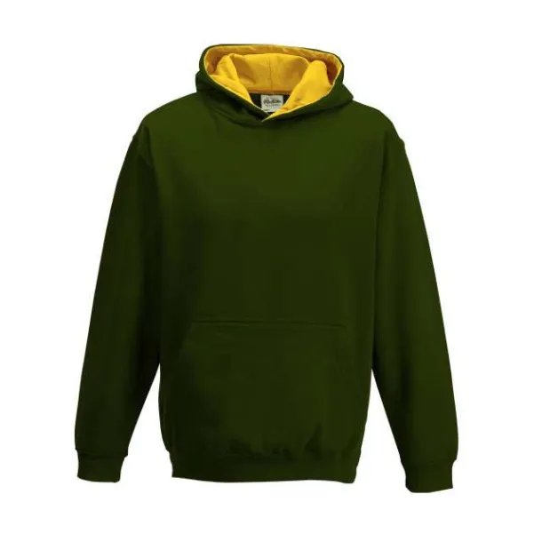  KIDS VARSITY HOODIE - Just Hoods Forest Green Gold