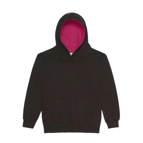  Dječji hoodie - Just Hoods Crna Hot Pink