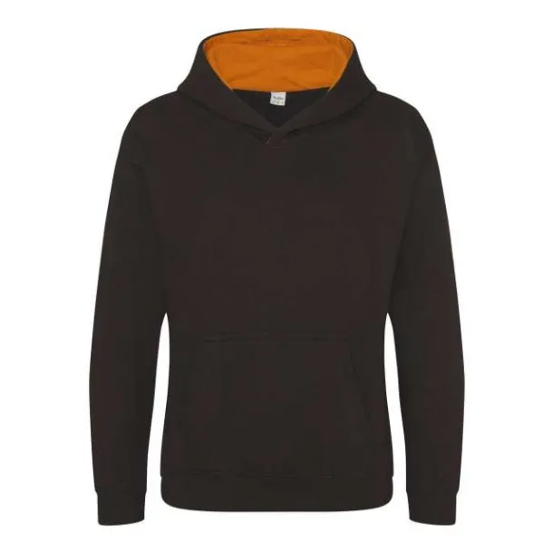  KIDS VARSITY HOODIE - Just Hoods Black Squidgy Ginger Cat