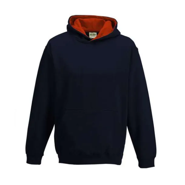  KIDS VARSITY HOODIE - Just Hoods French Navy Red