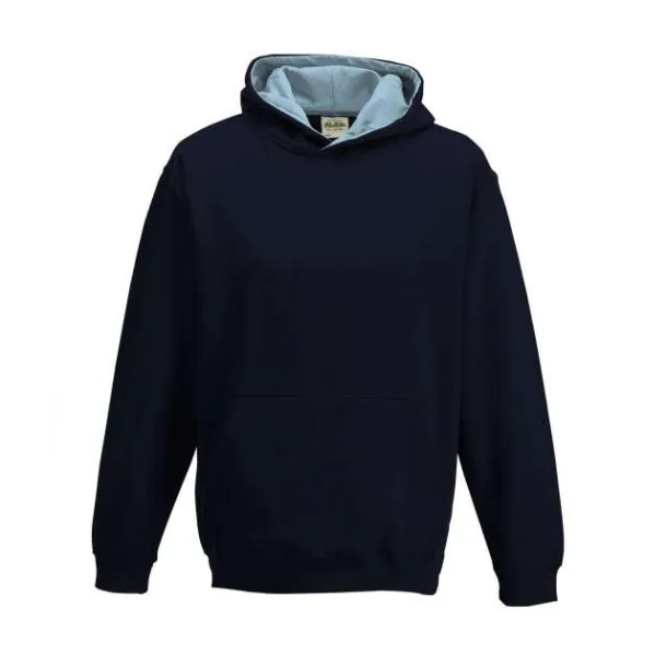  KIDS VARSITY HOODIE - Just Hoods French Navy Sky blue