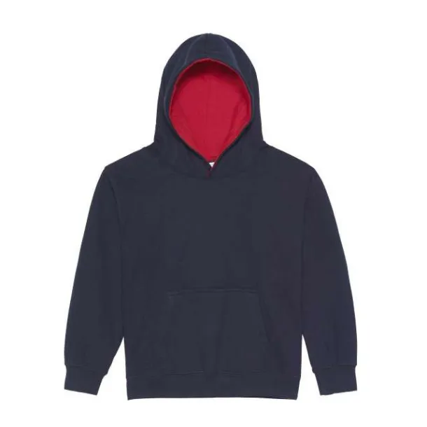  KIDS VARSITY HOODIE - Just Hoods French Navy Sky blue