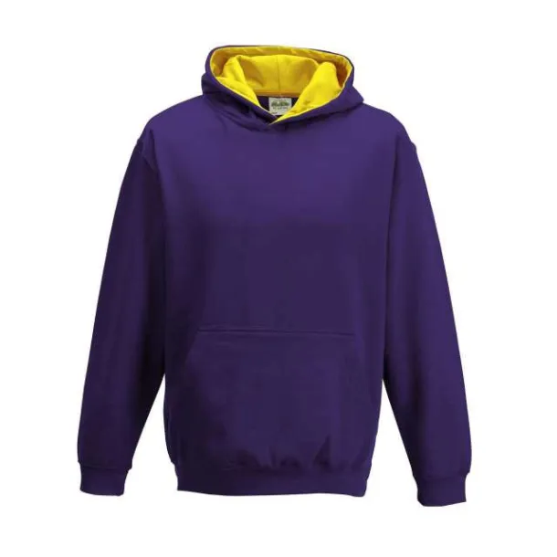  Dječji hoodie - Just Hoods Ljubičasta Sun Yellow