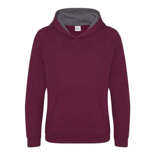  Dječji hoodie - Just Hoods burgundac Ugljen