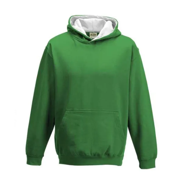  KIDS VARSITY HOODIE - Just Hoods Kelly Green White