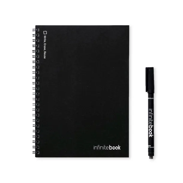 INFINITEBOOK PLAIN A5 A5 Infinitebook with flexible cover and 15 plain whiteboard pages Black