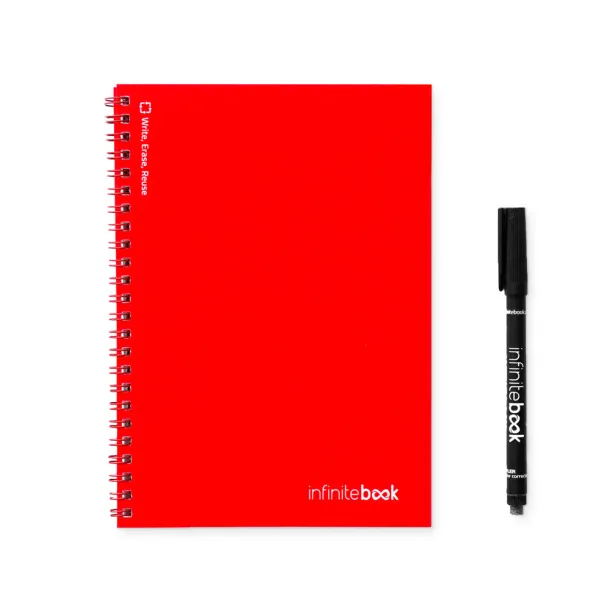 INFINITEBOOK PLAIN A5 A5 Infinitebook with flexible cover and 15 plain whiteboard pages Red