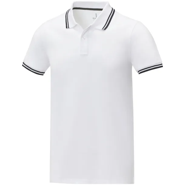 Amarago short sleeve men's tipping polo - Elevate Life White