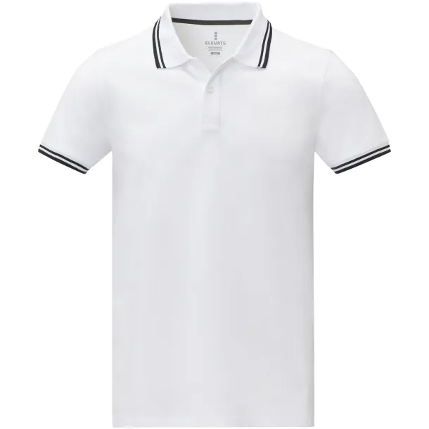 Amarago short sleeve men's tipping polo - Elevate Life White