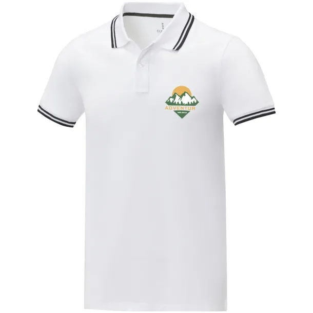 Amarago short sleeve men's tipping polo - Elevate Life White