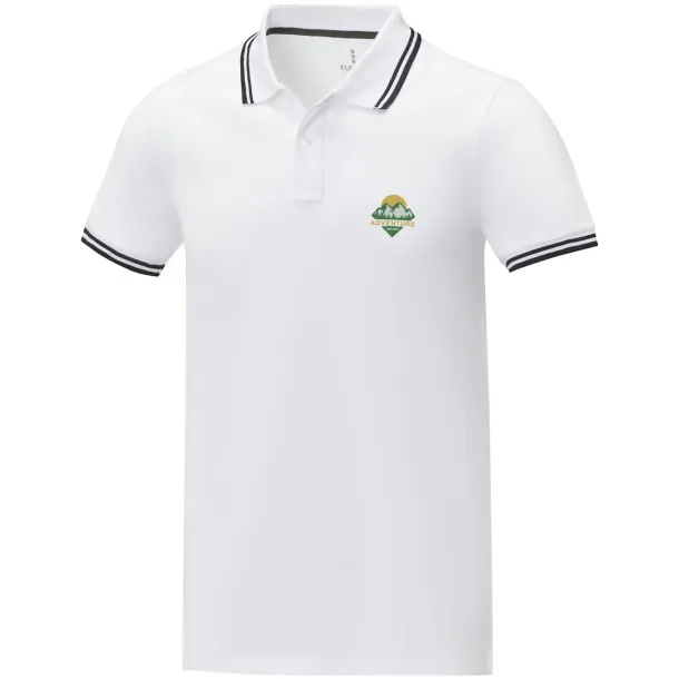 Amarago short sleeve men's tipping polo - Elevate Life White