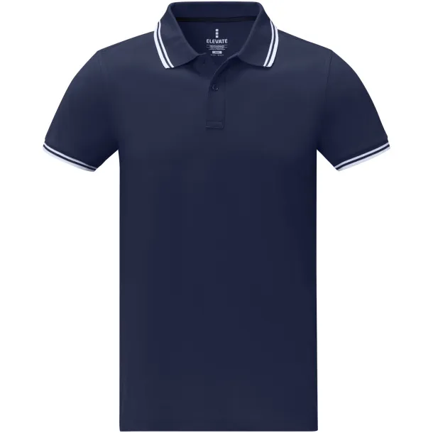 Amarago short sleeve men's tipping polo - Elevate Life Navy Blue