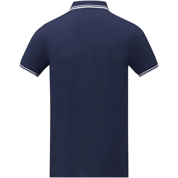 Amarago short sleeve men's tipping polo - Elevate Life Navy Blue