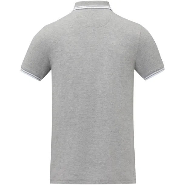 Amarago short sleeve men's tipping polo - Elevate Life Heather grey