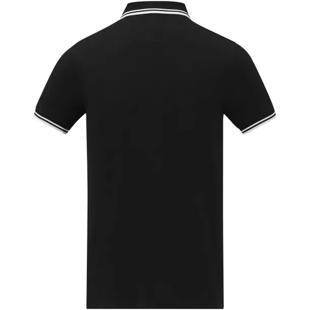 Amarago short sleeve men's tipping polo - Elevate Life Crna