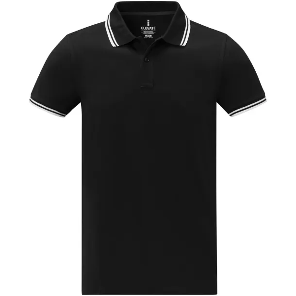 Amarago short sleeve men's tipping polo - Elevate Life Crna