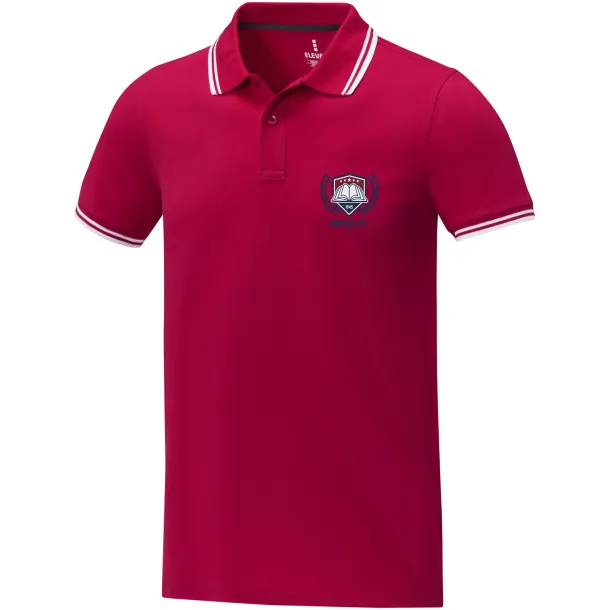 Amarago short sleeve men's tipping polo - Elevate Life Red