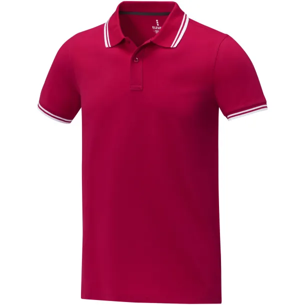 Amarago short sleeve men's tipping polo - Elevate Life Red