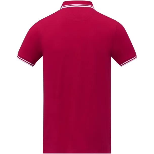 Amarago short sleeve men's tipping polo - Elevate Life Red