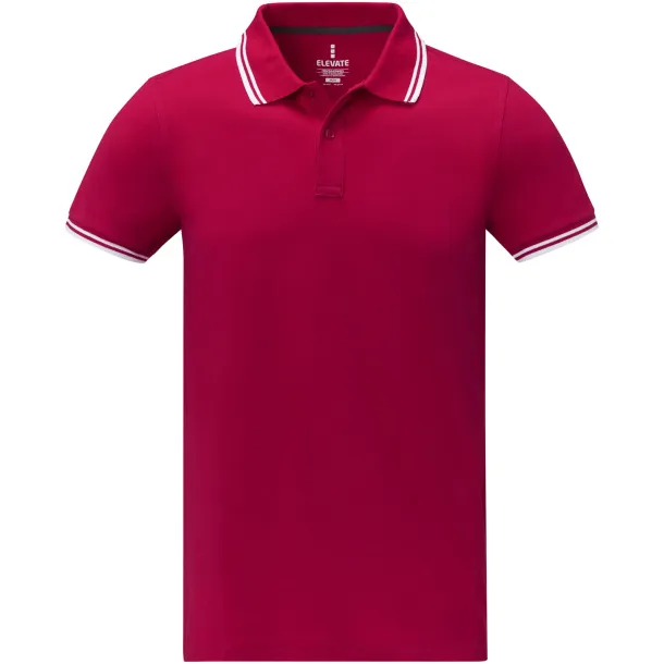 Amarago short sleeve men's tipping polo - Elevate Life Red