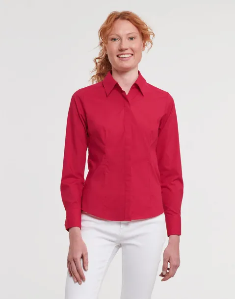  Ladies' LS Fitted Poplin Shirt - Russell Collection