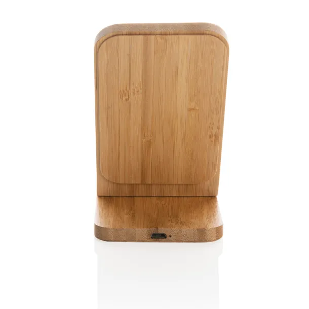  FSC® certified bamboo 5W wireless charging stand - XD Collection Brown 