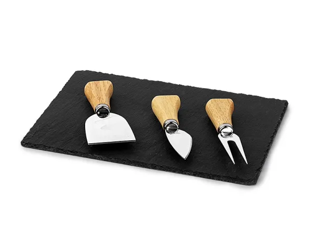 SLATE Cheese knife set. 4/1 Krem Bež