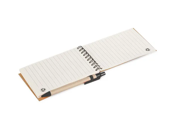ORGANIC biorazgradivi džepni notes s olovkom Crna