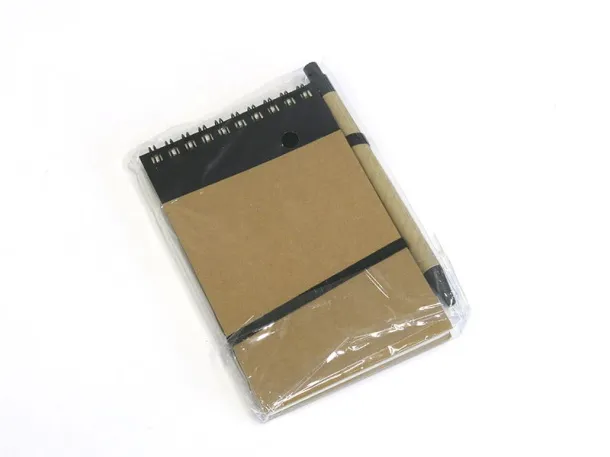 ORGANIC recycled paper notebook with recycled pen Black