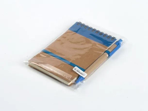 ORGANIC recycled paper notebook with recycled pen Blue