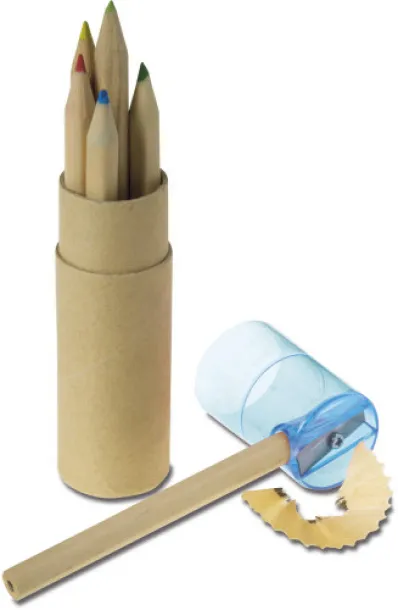  ABS and cardboard tube with pencils Libbie light blue