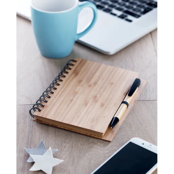 BAMBLOC Bamboo notebook with pen Wood