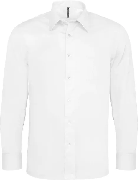  LONG-SLEEVED COTTON/ELASTANE SHIRT - Kariban White