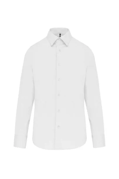  LONG-SLEEVED COTTON/ELASTANE SHIRT - Kariban White