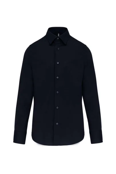  LONG-SLEEVED COTTON/ELASTANE SHIRT - Kariban Navy