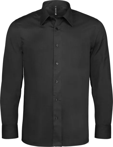  LONG-SLEEVED COTTON/ELASTANE SHIRT - Kariban Black