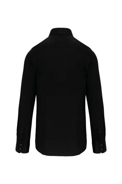  LONG-SLEEVED COTTON/ELASTANE SHIRT - Kariban Black