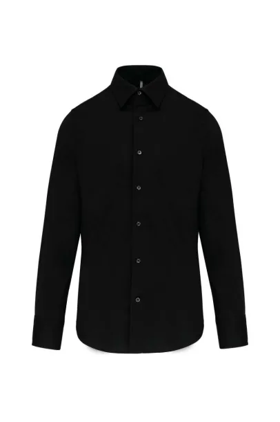  LONG-SLEEVED COTTON/ELASTANE SHIRT - Kariban Black